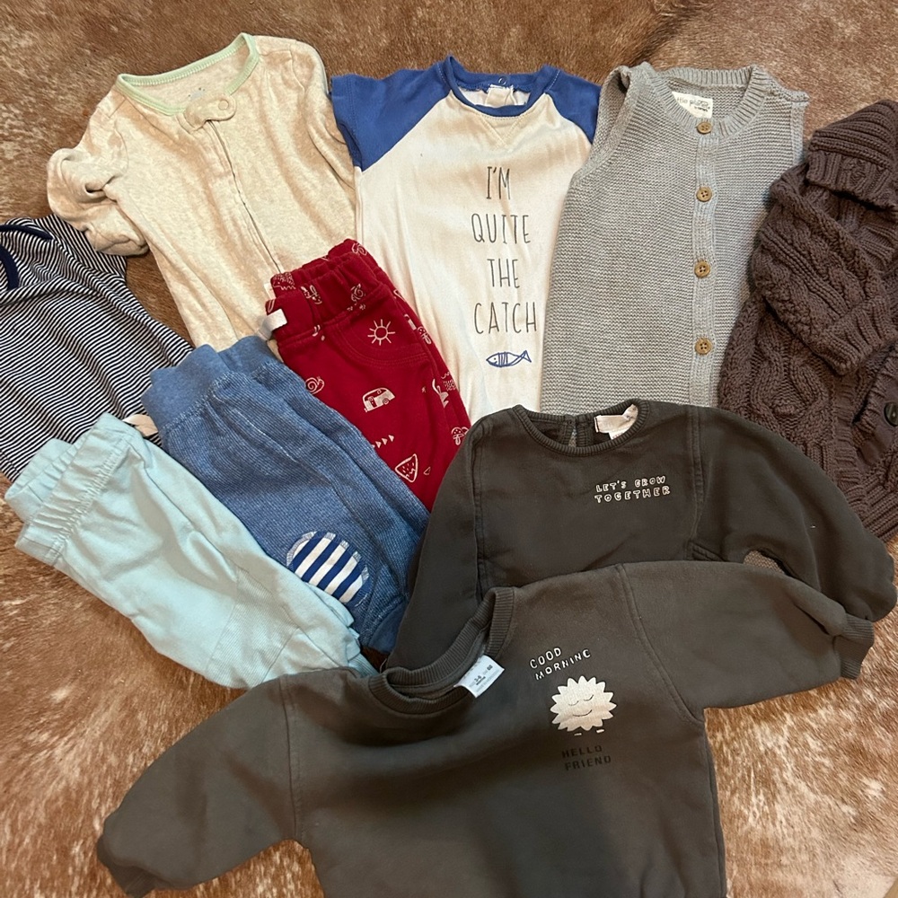 3-6 Month Lot Zara Gap Little Planet Pants Sweatshirts Sleeper Outfit Bodysuit
